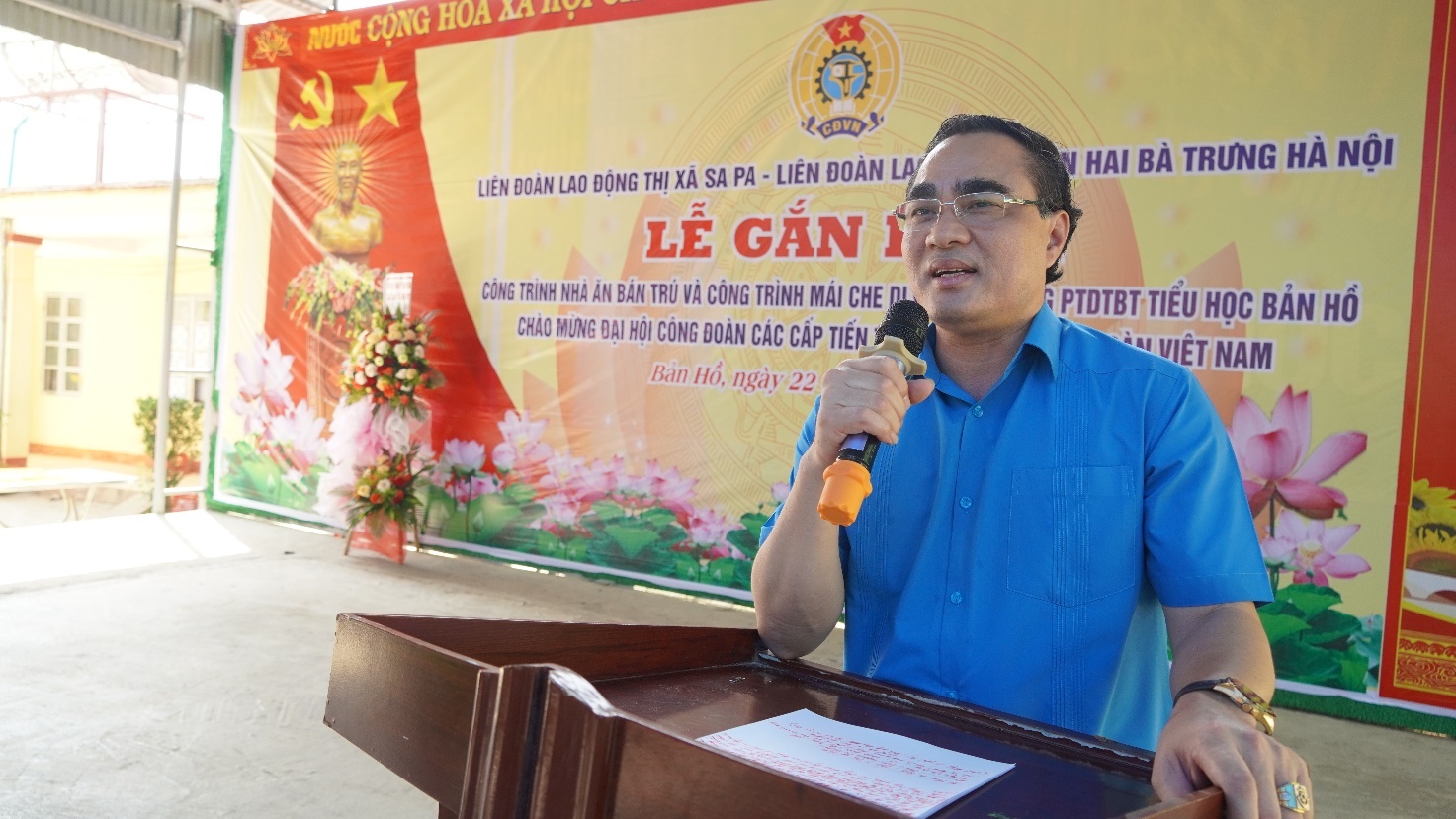 Lào Cai: Gắn biển 2 công trình chào mừng đại hội công đoàn các cấp, nhiệm kỳ 2023-2028