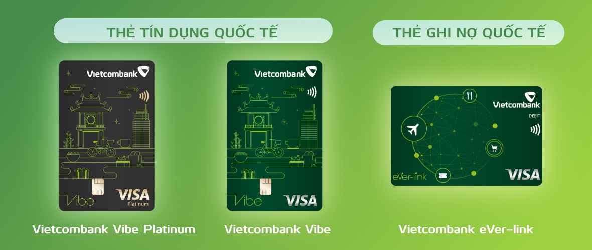 Bộ ba sản phẩm thẻ Vietcombank thương hiệu Visa hoàn toàn mới