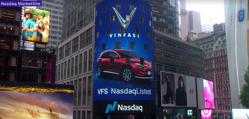 Sau phiên đầu tiên chào sàn chứng khoán Mỹ, VinFast vốn hoá lên 85,5 tỷ USD