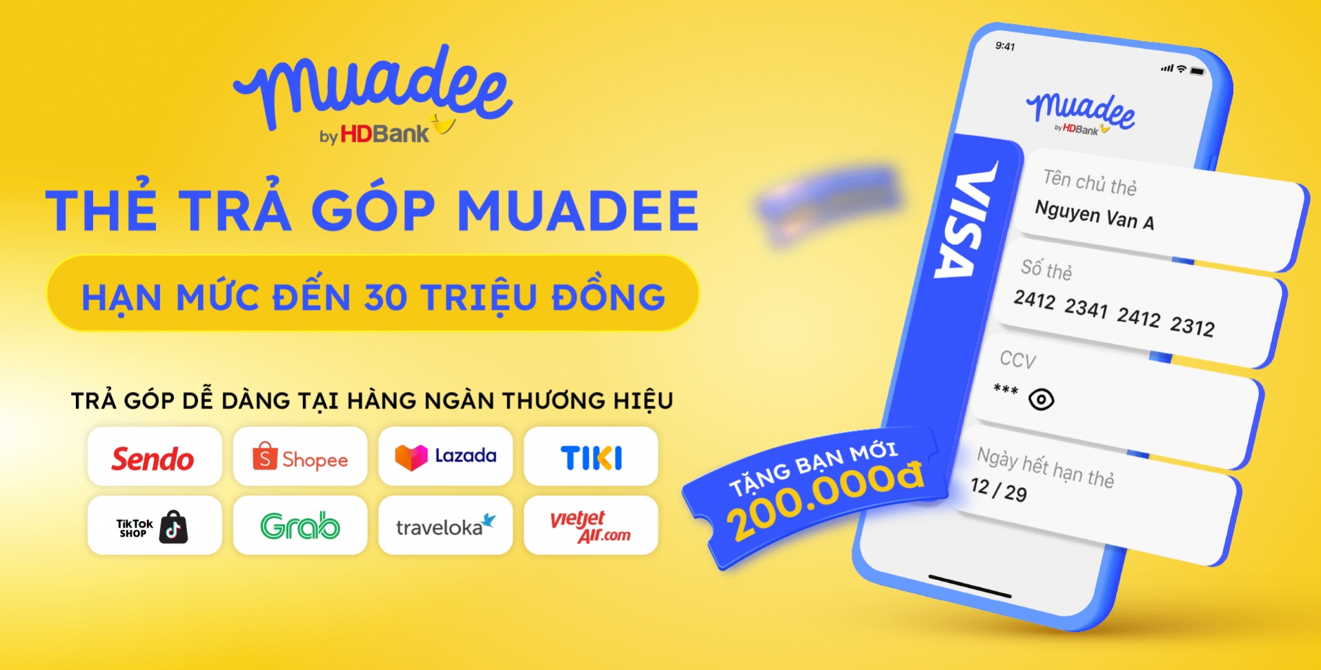 Thanh toán bằng Muadee by HDBank: 50.000 đồng cũng được trả góp