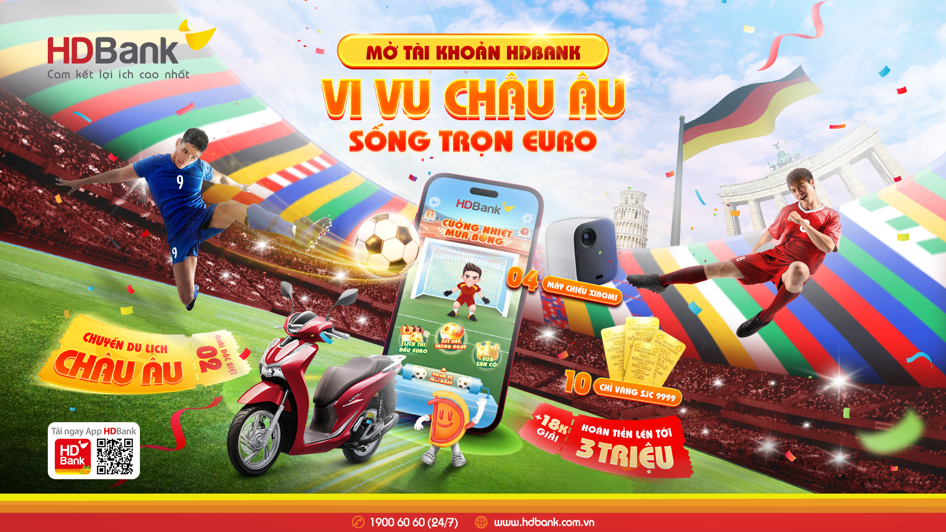 Ghi bàn trên ứng dụng HDBank, đến châu Âu xem chung kết Euro 2024