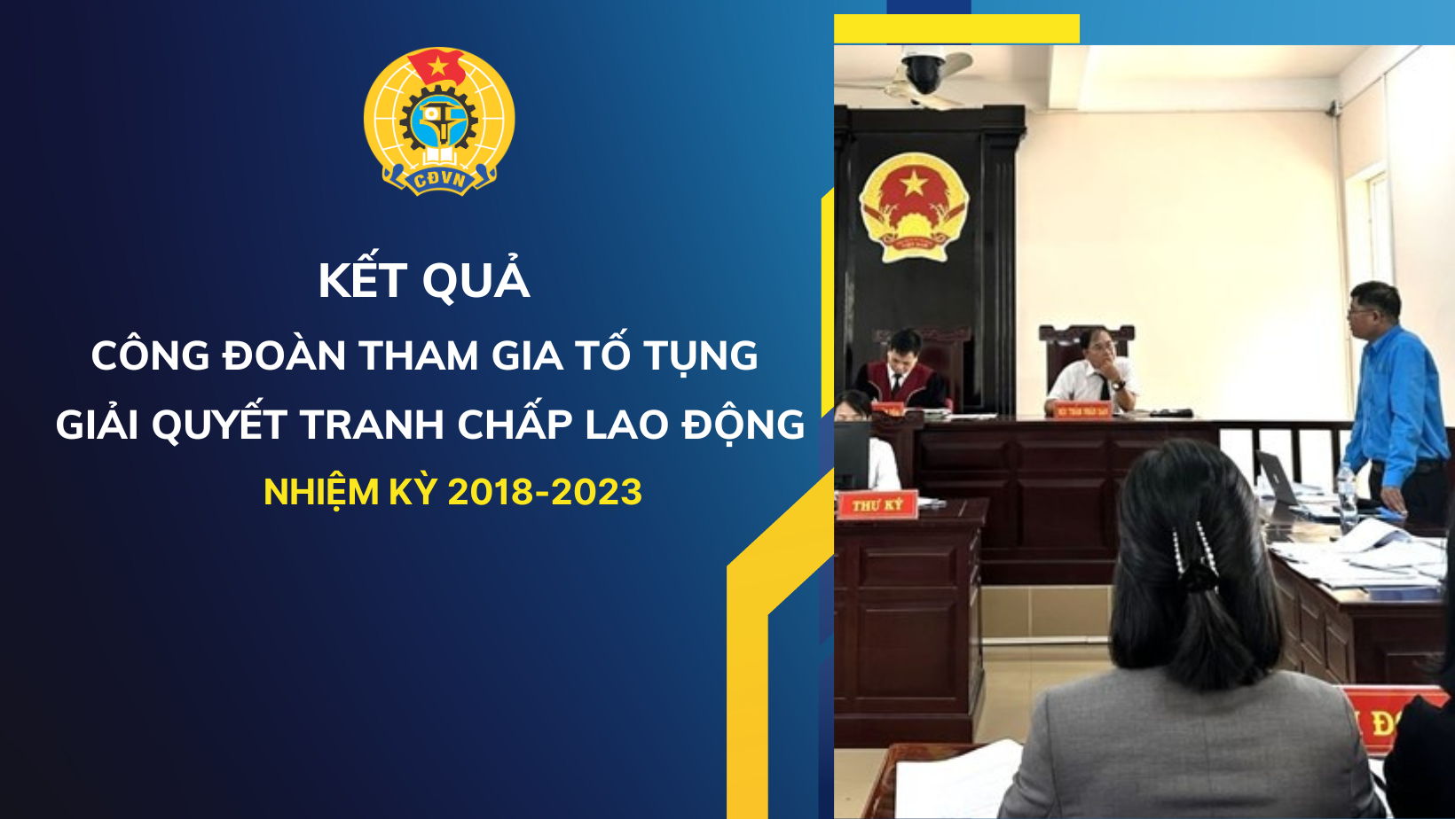 Kết quả công đoàn tham gia tố tụng giải quyết tranh chấp lao động nhiệm kỳ 2018-2023