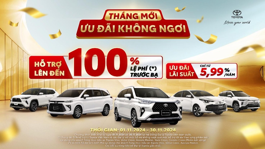 Cơ hội cuối cùng để sở hữu xe Toyota với ưu đãi 100% lệ phí trước bạ