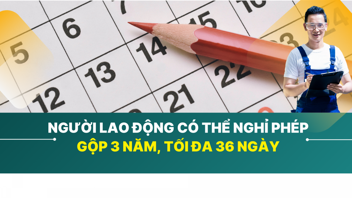 Người lao động có thể nghỉ phép gộp 3 năm, tối đa 36 ngày