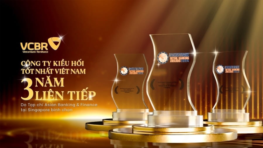 Vietcombank Remittance lần thứ ba liên tiếp vinh dự được tổ chức Asian Banking & Finance (ABF) trao tặng danh hiệu “Công ty Kiều hối tốt nhất Việt Nam”