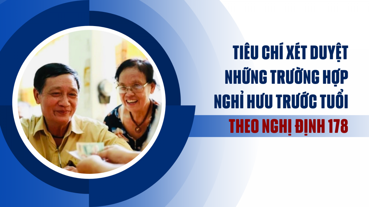 Tiêu chí xét duyệt những trường hợp nghỉ hưu trước tuổi theo Nghị định 178