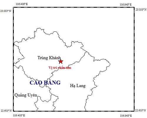 Cao Bằng lại hứng thêm 1 trận động đất 3,8 độ richter