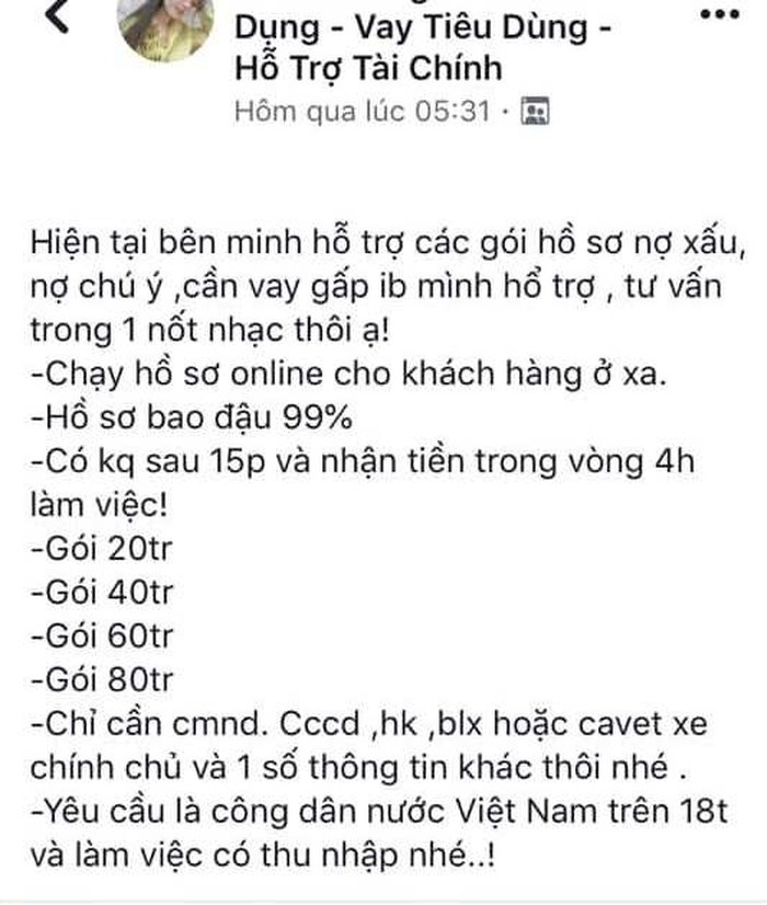 "Mập mờ" tín dụng đen "trói" người lao động gặp khó khăn trong mùa dịch Covid-19