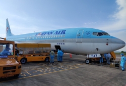 Sân bay Vân Đồn tiếp tục đón 340 chuyên gia Hàn Quốc theo quy trình đặc biệt