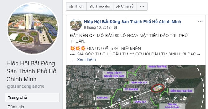 Giả mạo Facebook Hiệp hội Bất động sản Tp.HCM, đề phòng bị lừa