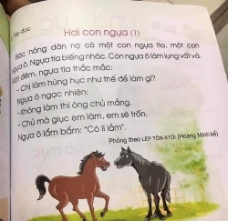 “Hai con ngựa” gây tranh cãi trong sách Tiếng Việt lớp 1