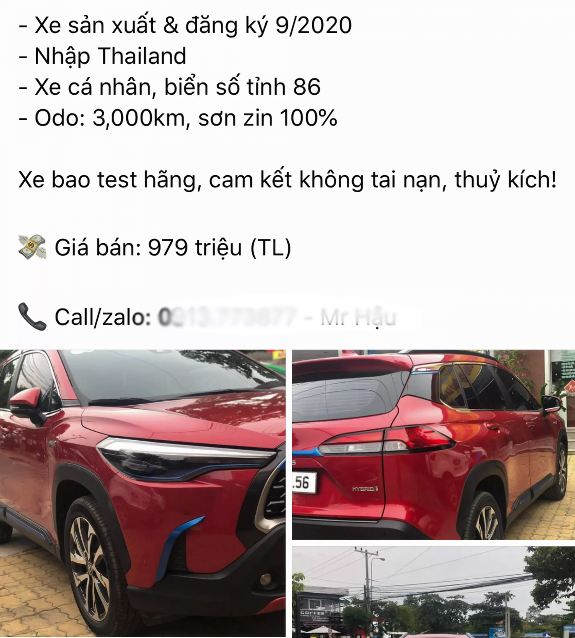 Toyota Corolla Cross cũ đầu tiên, đắt hơn xe mới 69 triệu đồng