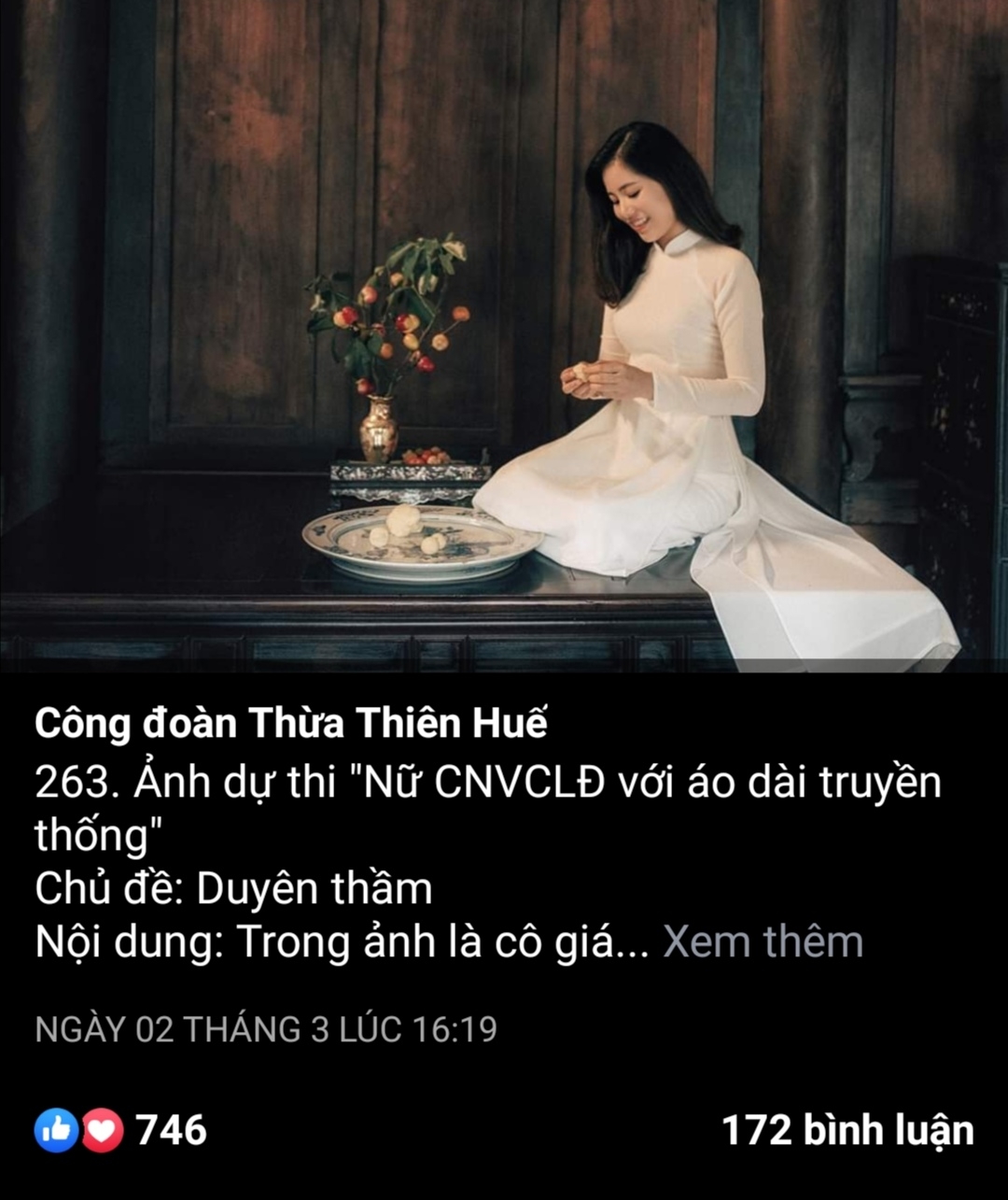 soi noi cuoc thi nu cnvcld voi ao dai truyen thong qua facebook