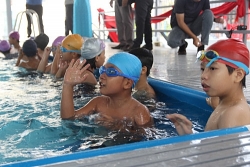 Bể bơi phòng chống đuối nước cho học sinh tiểu học đi vào hoạt động