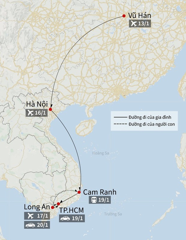 4 tỉnh thành 2 người Trung Quốc mắc virus Corona ở nước ta đã đi qua