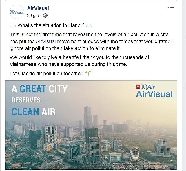 airvisual bat ngo quay lai viet nam