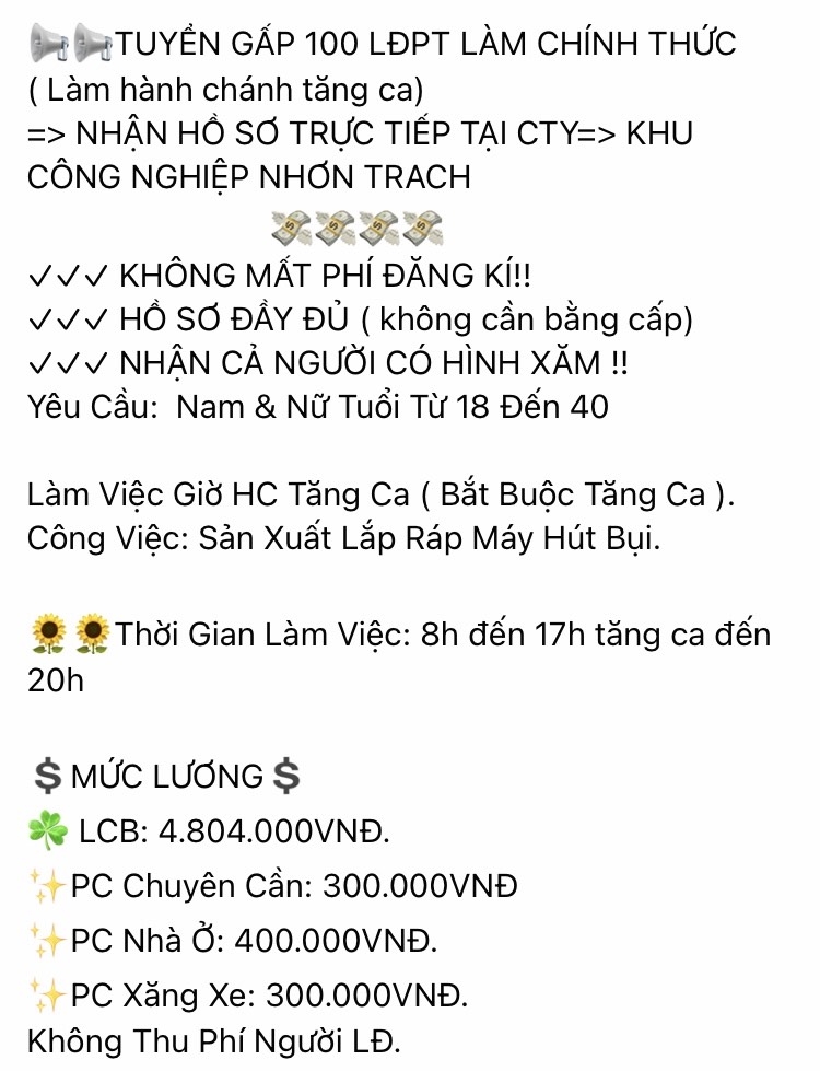 Doanh nghiệp "khát" lao động phổ thông sau Tết