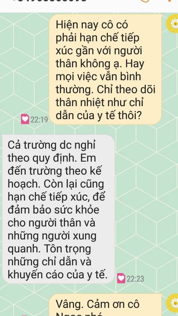 me cua ban than nu sinh duong tinh voi virus corona duoc nghi viec 1 tuan