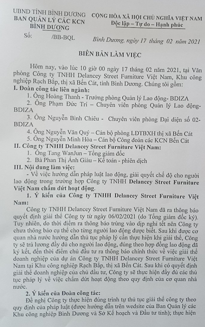 Bình Dương: Phối hợp bảo vệ quyền lợi hàng trăm lao động vụ giám đốc “một đi không trở lại”