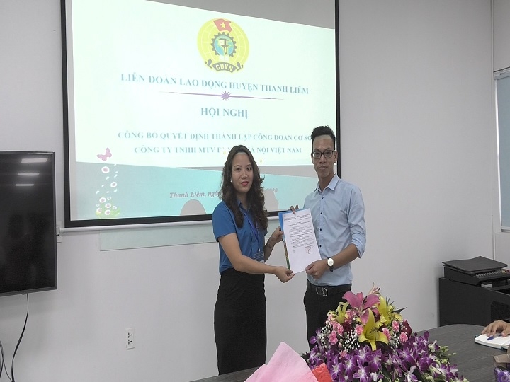 Liên đoàn Lao động huyện Thanh Liêm vượt chỉ tiêu thành lập CĐCS 2020
