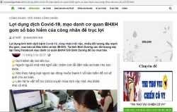 BHXH Việt Nam gửi thông tin các trang Facebook thu mua sổ BHXH đến Bộ công an