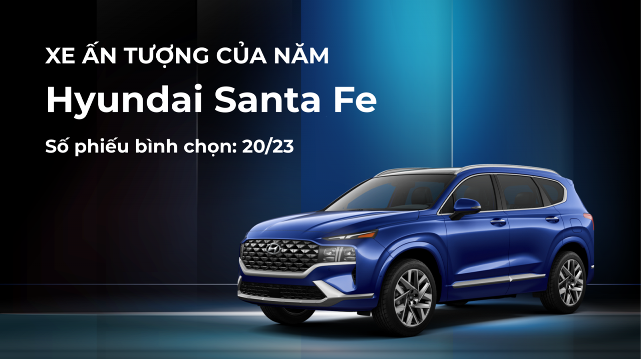 Hyundai SantaFe giành giải XE ẤN TƯỢNG CỦA NĂM 2022