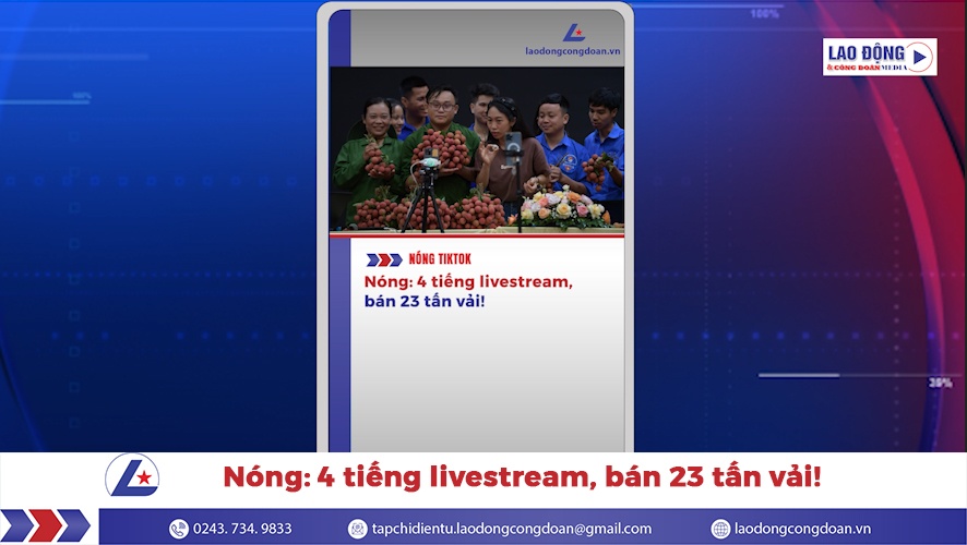 Nóng: 4 tiếng livestream, bán 23 tấn vải!